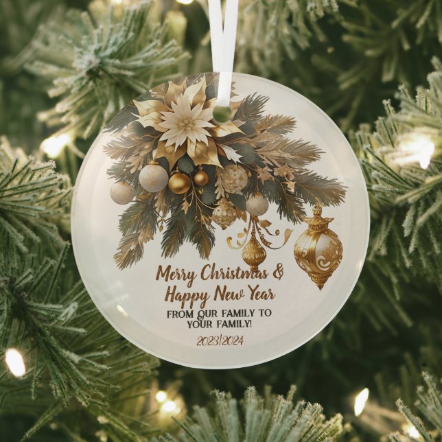 Ornement En Verre Souhaite de Noël personnalisable (Insitu)