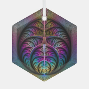Ornement En Verre Structures Animées Art Fractal Abstrait Coloré