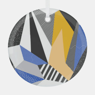 Ornement En Verre Style Memphis : Collage géométrique créatif.