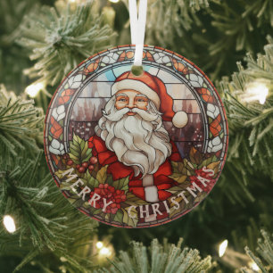 Ornement En Verre Style vintage Santa Claus Ornements, Noël