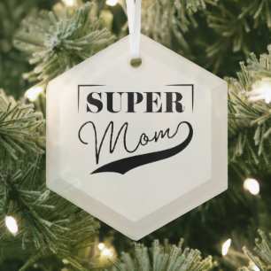 Ornement En Verre Super Maman