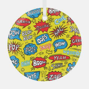Ornement En Verre Superhero Saga : Motifs comiques mignons