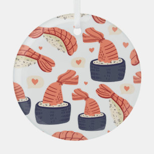 Ornement En Verre Sushi Japonais nourriture Motif sans soudure