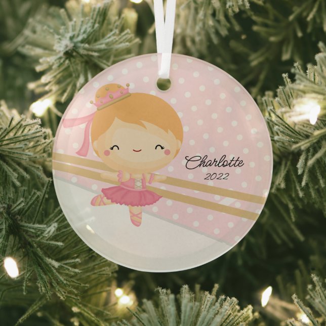 Ornement En Verre Sweet Ballerina Ballet Danse Noël (Insitu)