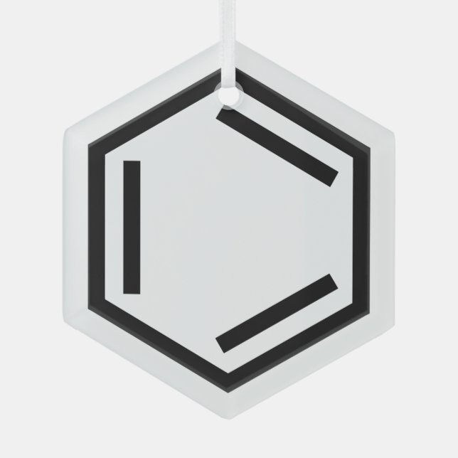 ORNEMENT EN VERRE SYMBOLE D'ANNEAU BENZENE (Recto)