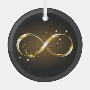 Ornement En Verre Symbole d'infini doré