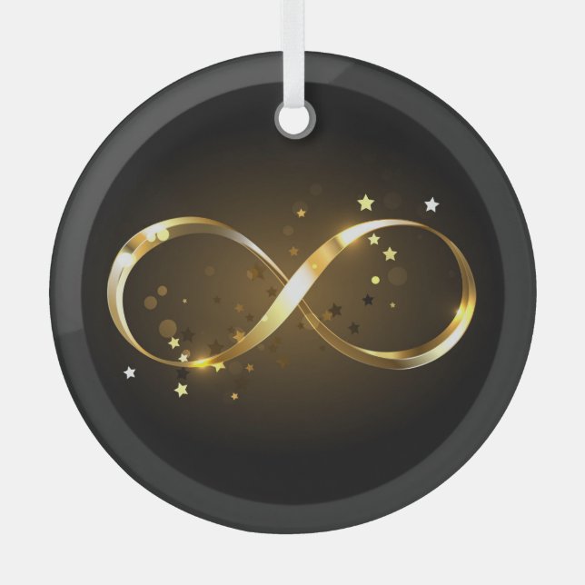 Ornement En Verre Symbole d'infini doré (Recto)
