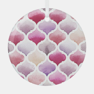 Ornement En Verre Tapis marocain : Aquarelle Tanger Motif.