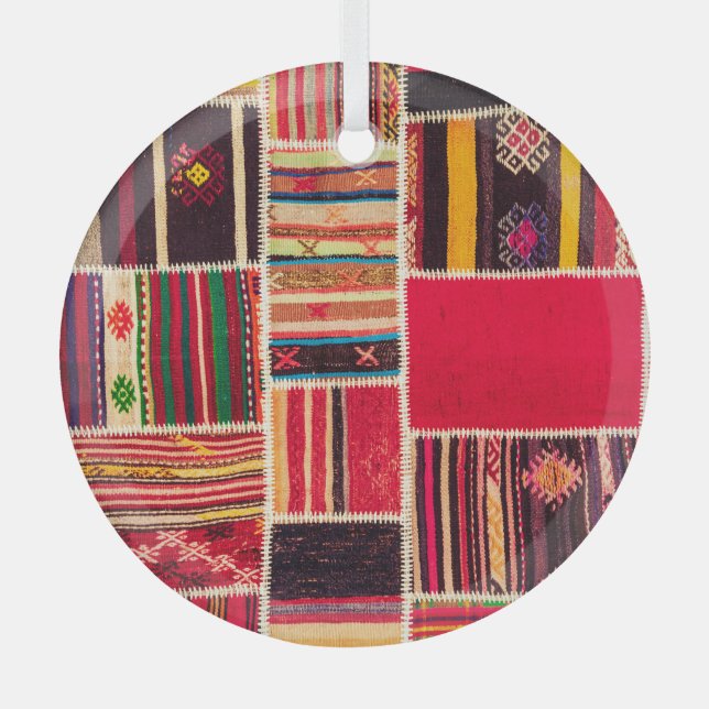 Ornement En Verre Tapis turc Tissu artisanal (Recto)