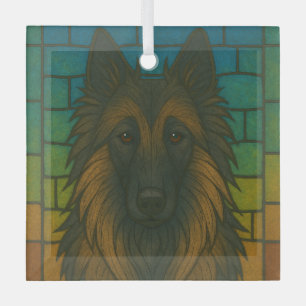 Ornement En Verre Tervuren belge "Verre Tiré"
