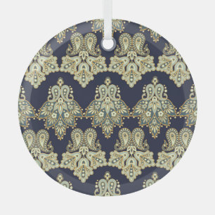 Ornement En Verre Textile Asiatique : Floral Paisley Illustration