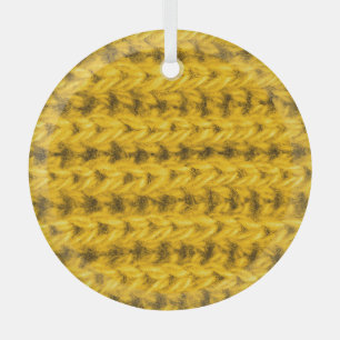 Ornement En Verre Texture de laine jaune vif