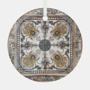 Ornement En Verre Texture de marbre arabesque Patchwork Vintage