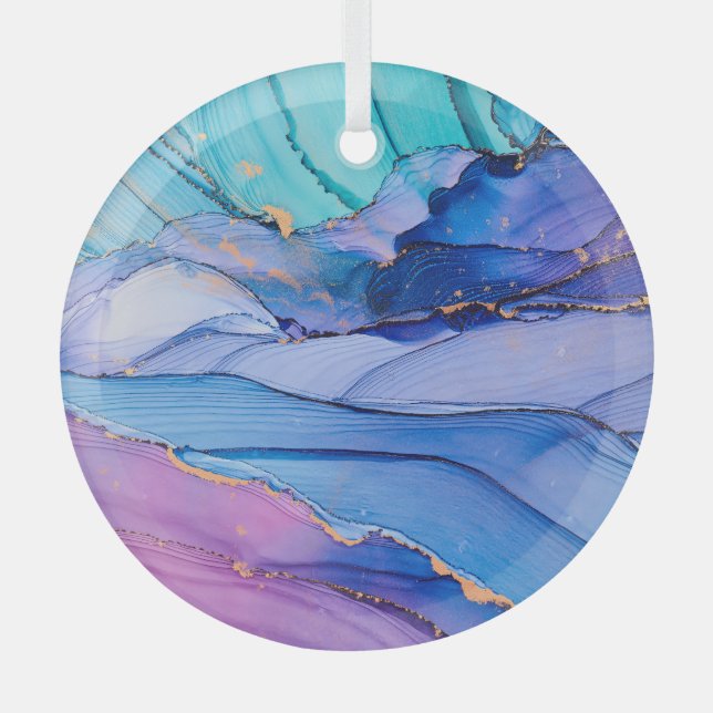 Ornement En Verre Textures fluides, art abstrait de luxe. (Recto)