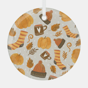 Ornement En Verre Thème d'automne Motif en mosaïque