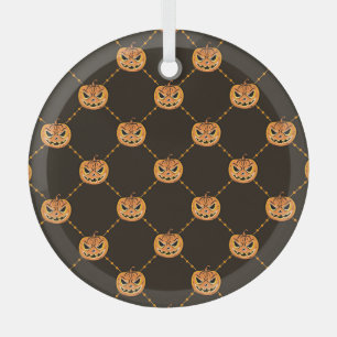 Ornement En Verre Thème de la fête d'Halloween citrouille.