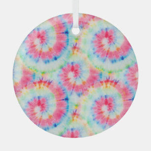 Ornement En Verre Tie Dye Spiral, aquarelle art.