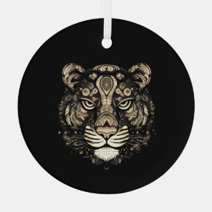 Ornement En Verre Tigre d'or