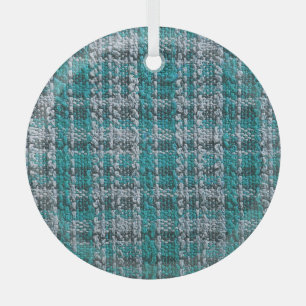 Ornement En Verre Tissu écossais turquoise, arrière - plan texturé.