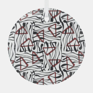 Ornement En Verre Tissu géométrique : Design Motif artistique.