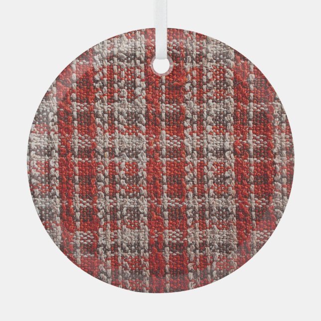 Ornement En Verre Tissu taran rouge : Arrière - plan texturé (Recto)