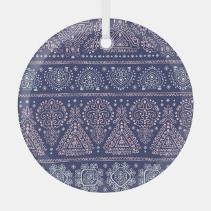 Ornement En Verre Tribal Mexicain, ethnique sans couture motif.