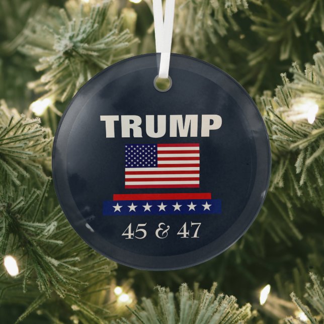 ORNEMENT EN VERRE TRUMP MEILLEUR PRÉSIDENT JAMAIS 45 & 47 (Insitu)