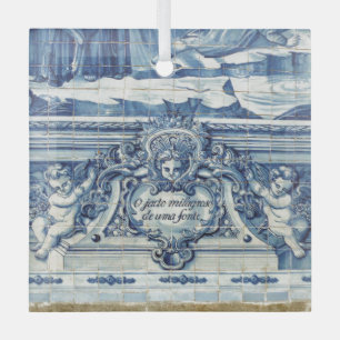 Ornement En Verre Tuiles murales portugaises bleues et blanches avec
