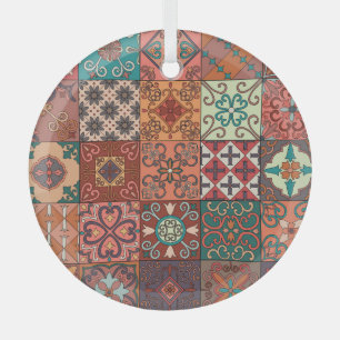 Ornement En Verre Tuiles portugaises : Talavera Style Azulejo.