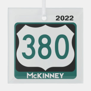 Ornement En Verre US 380 Hwy - McKinney, Ornament