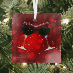Ornement En Verre Vacances Lunettes de Vin Cheer Toasting