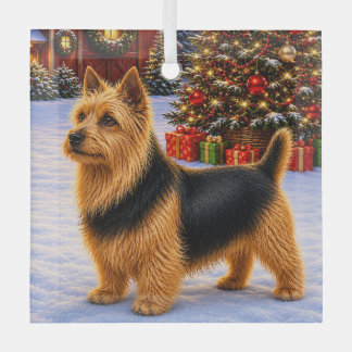 Ornement En Verre Vacances Terrier Australien 