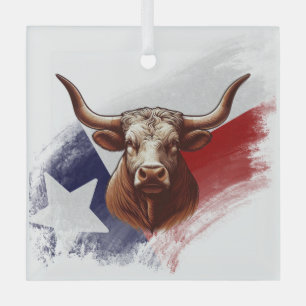 Ornement En Verre Vache longhorne du Texas