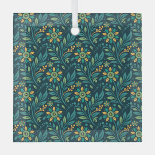 Ornement En Verre Verre de couleur bleu de style vintage à motif bot