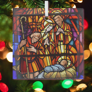 Ornement En Verre Verre tendu Nativité Image Baby Jesus