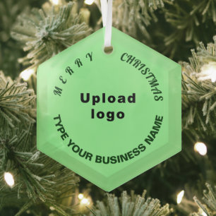 Ornement En Verre Verre vert clair de Noël d'affaires
