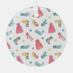 Ornement En Verre Vêtements confits Aquarelle : Coussin d'hiver colo