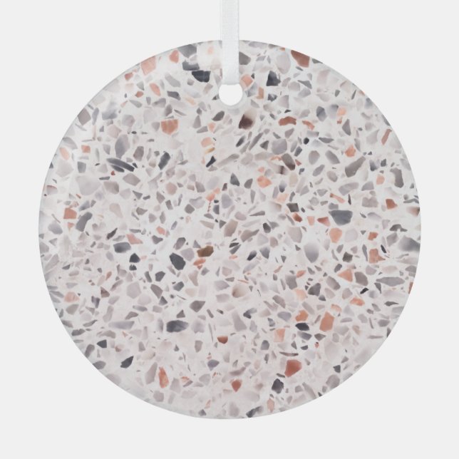 Ornement En Verre Vieille texture terrazzo, motif d'hamper. (Recto)