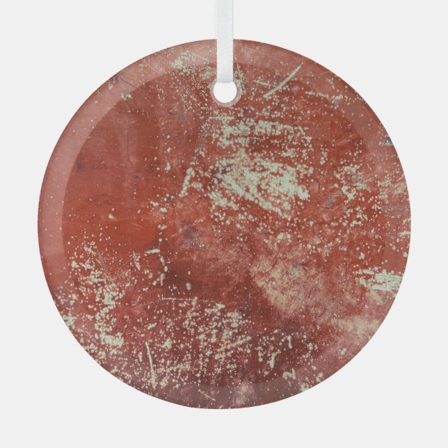 Ornement En Verre Vieux Cuivre : Vive Texture Métal. (Recto)