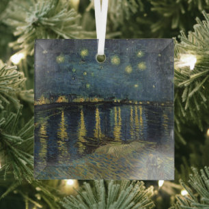 Ornement En Verre Vincent van Gogh   Nuit étoilée sur le Rhône