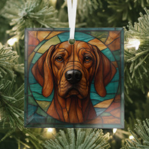 Ornement En Verre Vizsla Chien "Verre Tiré"