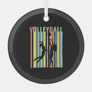 Ornement En Verre Volley-ball Beachvolleyball Retro