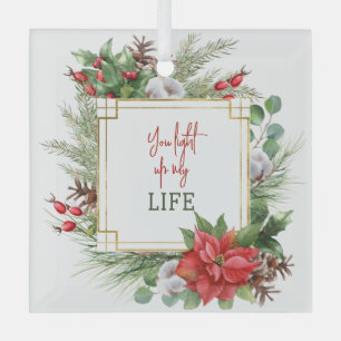 Ornement En Verre Vous Illuminez Mon Cadre Poinsettia Vie