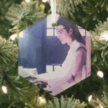 Wangji doux jouer la cithare
