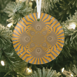 Ornement En Verre Zephyr doré : Elégance en Jaune doré & Chrome