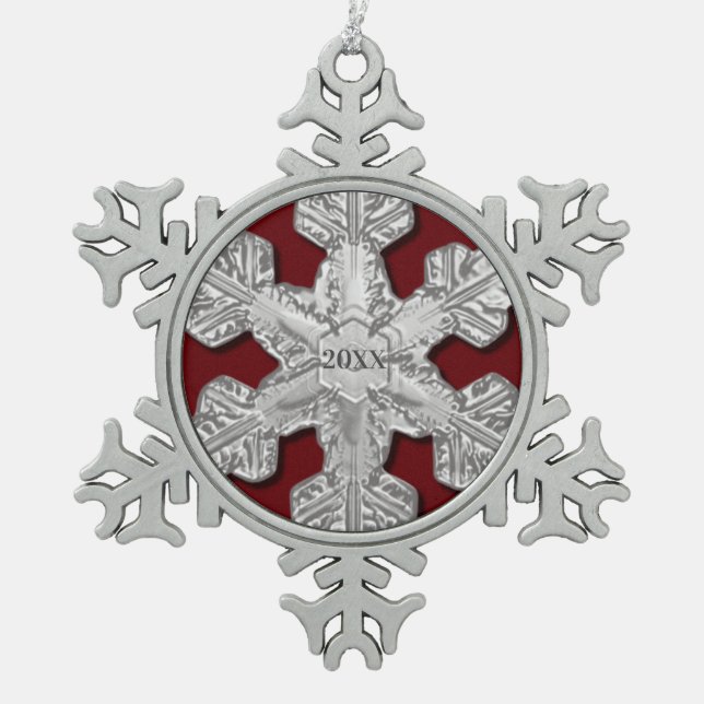 Ornement encadré de flocon de neige véritable de l (Devant)