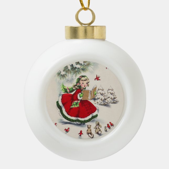 Ornement encadré de la Fille de Noël (Devant)