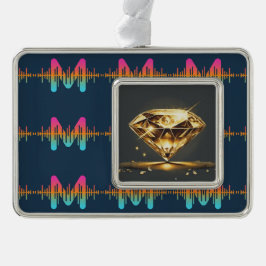 Ornement Encadrement Doré Diamant jaune clair noir