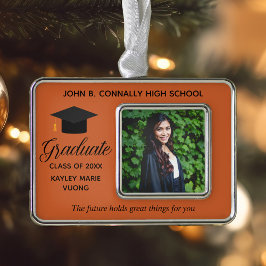 Ornement Encadrement Doré Orange Graduation Photo Citation Inspirationnelle 