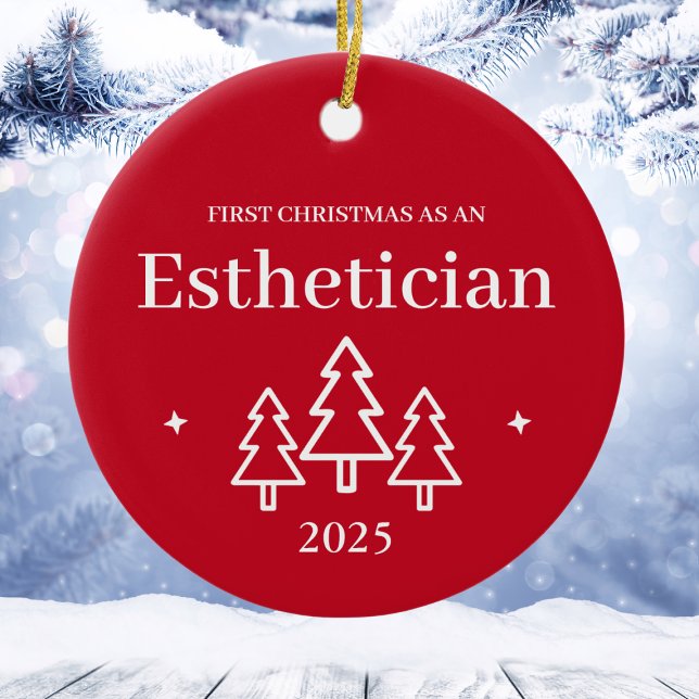 Ornement Esthétique de Noël Rouge (Esthetician Red Christmas Ornament
)